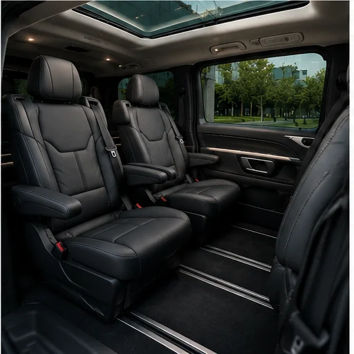 Individual passenger seats in the Mercedes-Benz EQV