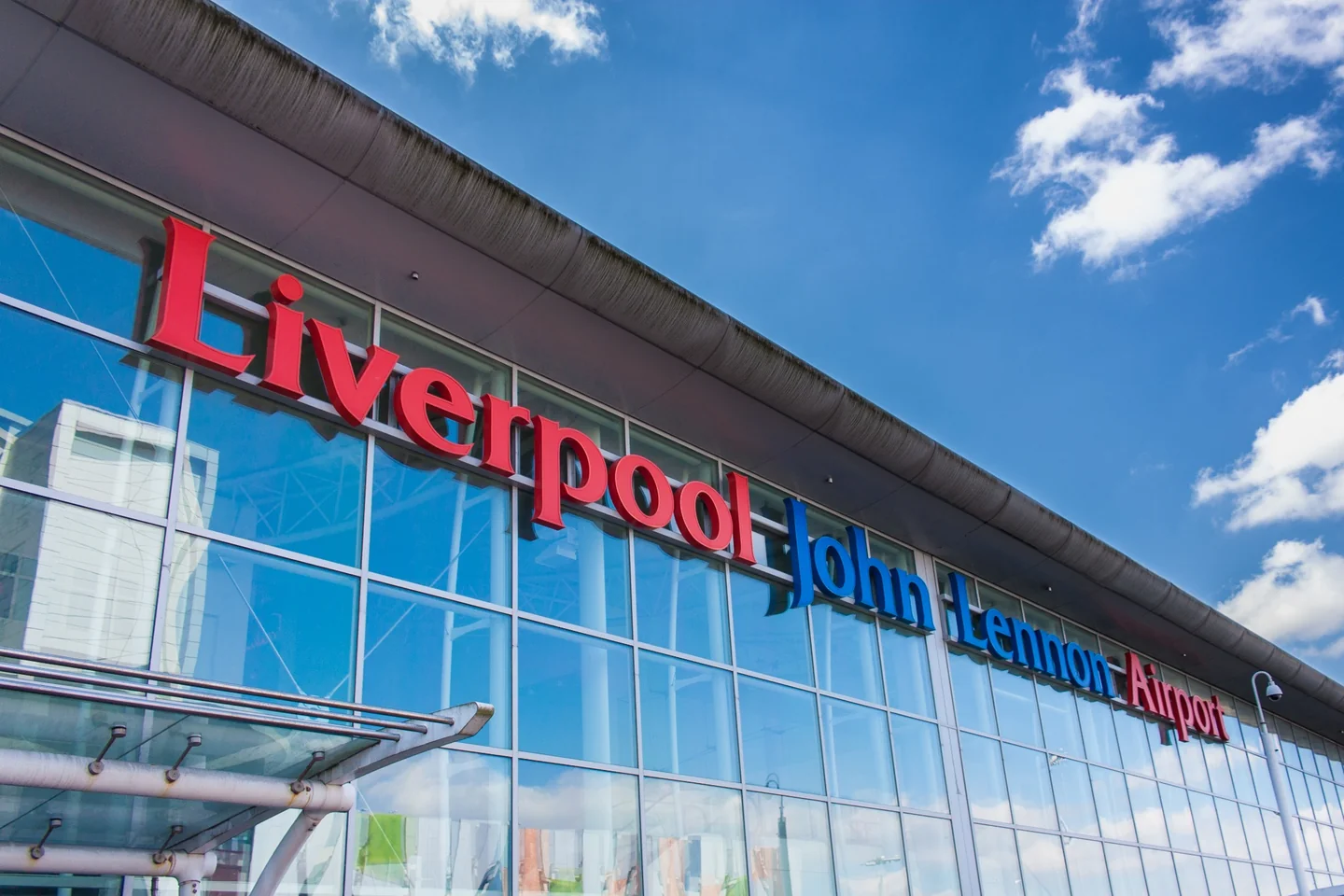 Liverpool John Lennon Airport entrance signage